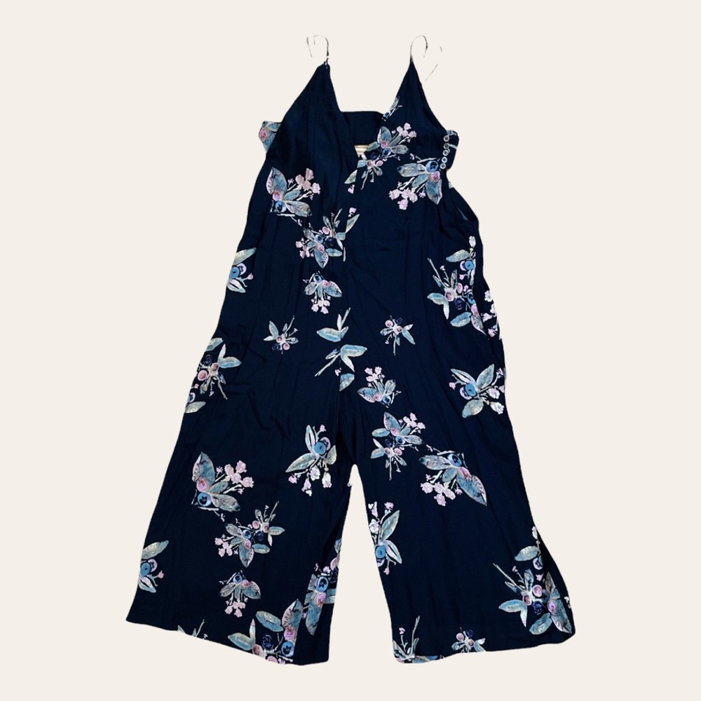 Free people jumpsuit spaghetti strap floral print size small